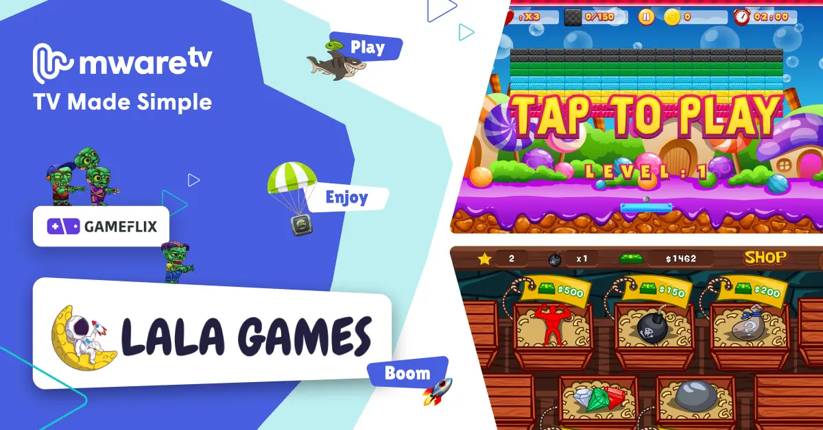 MwareTV, has announced an expansion of its TV services by integrating interactive TV games powered by Lala Games